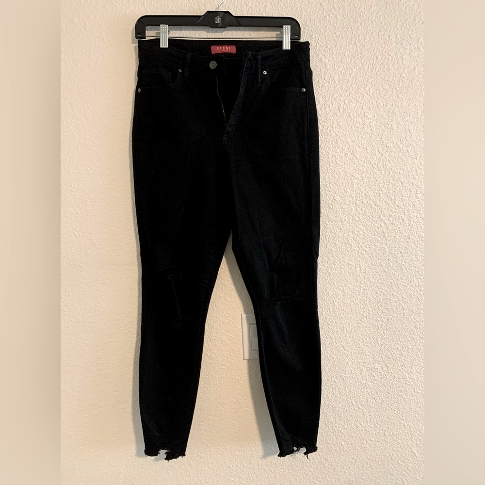 Guess black skinny high waisted jeans
